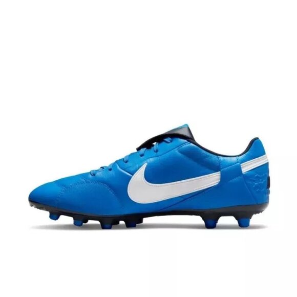 The Nike Premier 3 III Fg AT5889-414 Soccer Cleats Men's Size 7.5 Blue/White - Picture 2 of 8